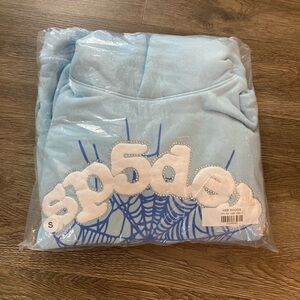 Sp5der sky blue hoodie